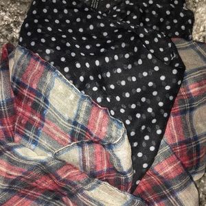 polka dot and plaid scarf